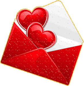 Gif animé coeurs lettre